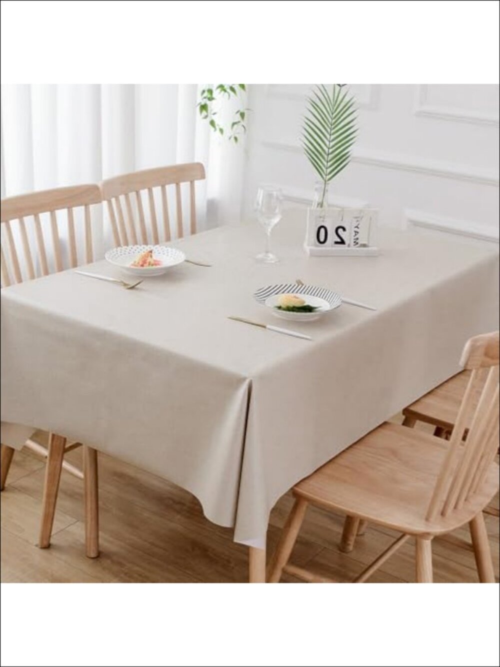 PVC Tablecloth 54x108 Waterproof Wipeable Rectangular Dining Table Cover